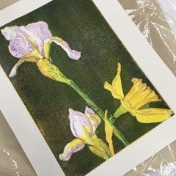 Mokuhanga printing class image of flowers